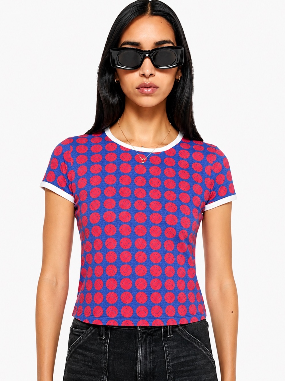 MOTHER Itty Bitty Ringer Tee in Happy Go Lucky sz. M